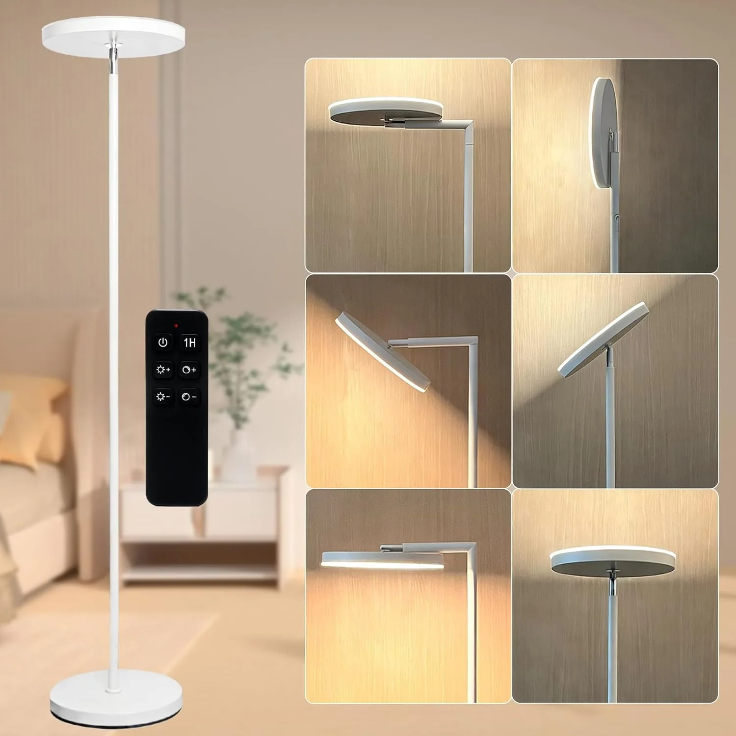 30W LED Torchiere Floor Lamp, 69 in, 3000LM, Remote